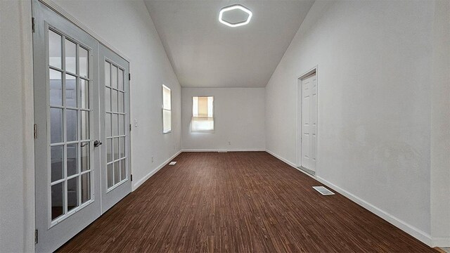 1 S Stanton St, Shannon, IL 61078 - spare room with dark wood-style flooring, baseboards, and french doors