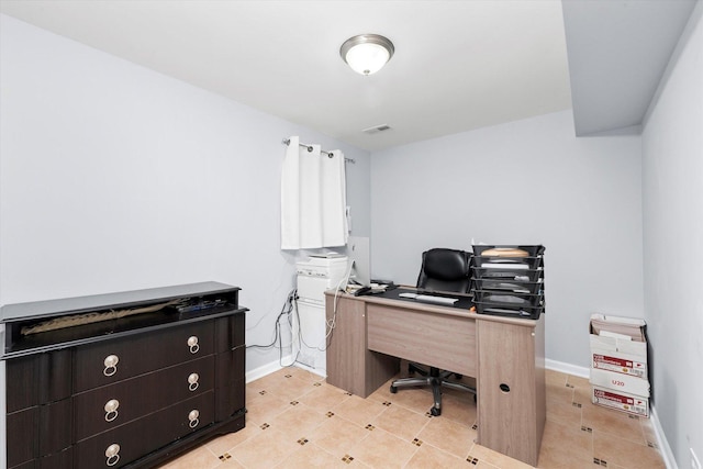 5642 W Dakin St, Chicago, IL 60634 - office area with baseboards and light tile patterned flooring