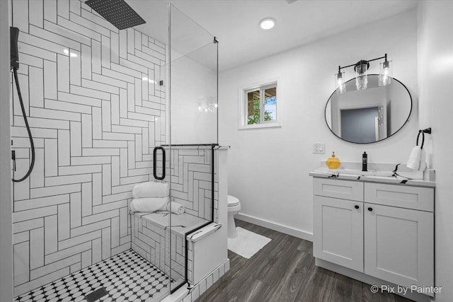 14028 S Wayman Ln, Robbins, IL 60472 - full bath with vanity, a shower stall, and wood finished floors