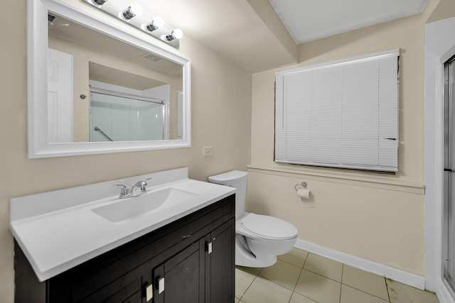 751 E 164th Pl, South Holland, IL 60473 - full bath with vanity, toilet, a shower with door, and tile patterned flooring