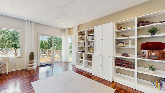 914 Ski Hill Rd, Fox River Grove, IL 60021 - sitting room featuring dark wood-style floors and recessed lighting