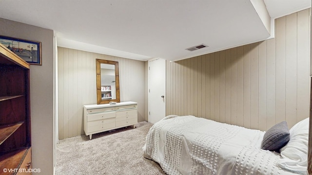 914 Ski Hill Rd, Fox River Grove, IL 60021 - carpeted bedroom featuring wooden walls