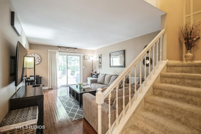 642 Burgundy Ct Unit A, Elk Grove Village, IL 60007 - living area featuring stairs and hardwood / wood-style flooring