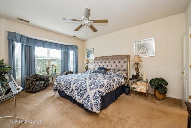 12140 Hideaway Dr, Huntley, IL 60142 - bedroom with carpet floors and a ceiling fan