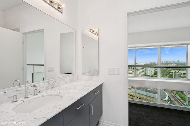 1720 Maple Ave Unit 2710, Evanston, IL 60201 - bathroom with vanity and a city view