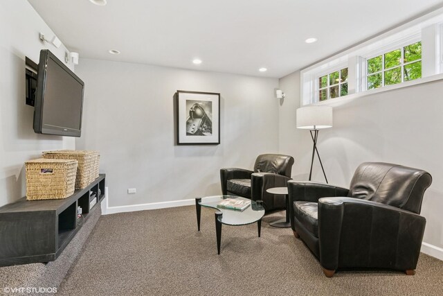 739 Jackson Ave, River Forest, IL 60305 - sitting room with carpet and recessed lighting