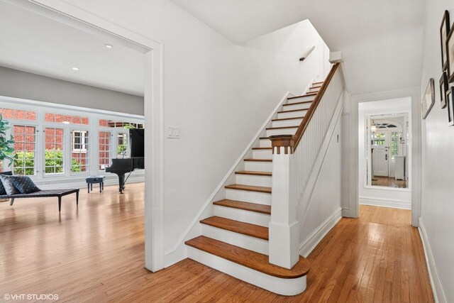 739 Jackson Ave, River Forest, IL 60305 - stairs with wood finished floors and plenty of natural light