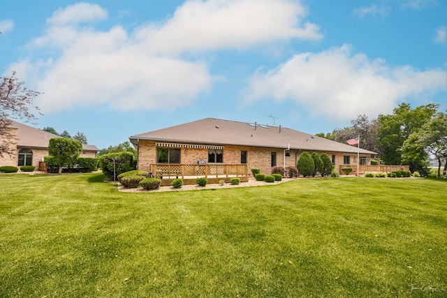 1658 Bayhill Dr, New Lenox, IL 60451 - back of property featuring brick siding, a lawn, and a shingled roof