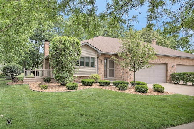 82 Whisper Creek Dr, New Lenox, IL 60451 - view of front facade featuring a chimney, brick siding, and driveway