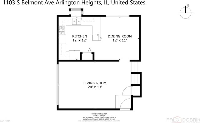 1103 S Belmont Ave, Arlington Heights, IL 60005 - view of home floor plan