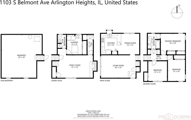 1103 S Belmont Ave, Arlington Heights, IL 60005 - view of property floor plan
