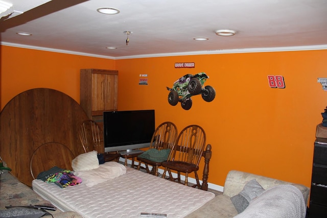 907 N Eddy St, Sandwich, IL 60548 - bedroom featuring ornamental molding, recessed lighting, and baseboards