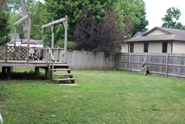 907 N Eddy St, Sandwich, IL 60548 - view of yard featuring a deck