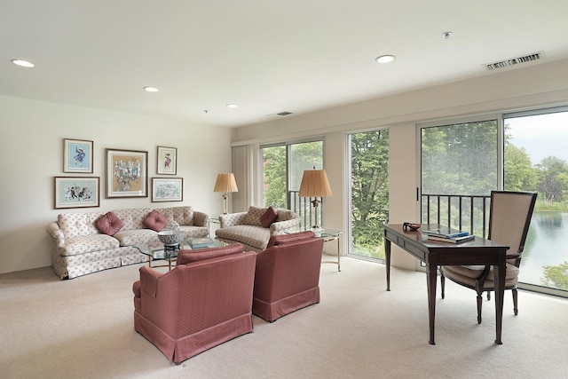 422 Kelburn Rd Unit 223, Deerfield, IL 60015 - living area featuring light carpet and recessed lighting