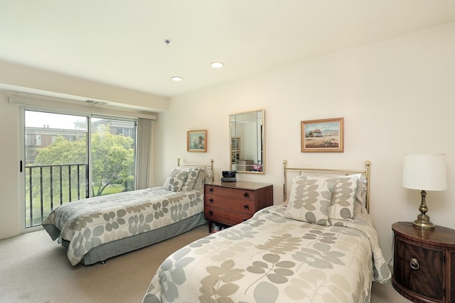 422 Kelburn Rd Unit 223, Deerfield, IL 60015 - carpeted bedroom featuring access to exterior and recessed lighting