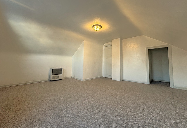 2717 W 38th St, Chicago, IL 60632 - additional living space featuring vaulted ceiling, carpet floors, and heating unit