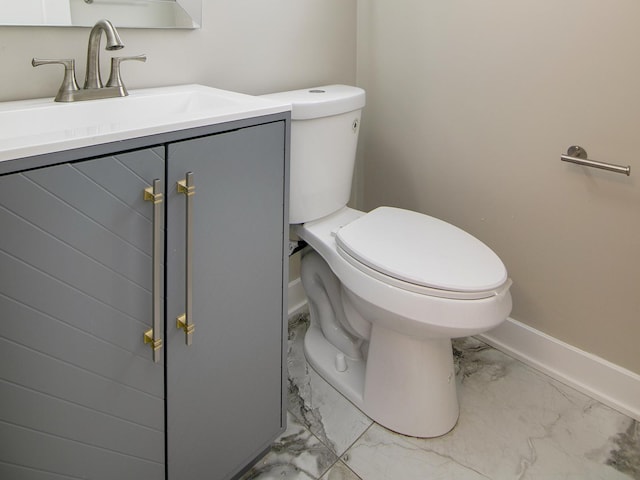 17708 Pebblewood Ln, Hazel Crest, IL 60429 - bathroom featuring marble finish flooring, toilet, and vanity