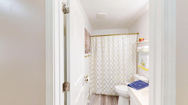 508 Falmore Ln, Bolingbrook, IL 60440 - full bathroom featuring wood finished floors, vanity, and a shower with curtain