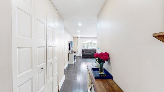 508 Falmore Ln, Bolingbrook, IL 60440 - hall featuring dark wood-style floors and recessed lighting