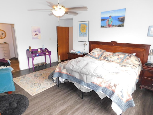 1064 N 129th Infantry Dr, Joliet, IL 60435 - bedroom featuring wood finished floors and a ceiling fan