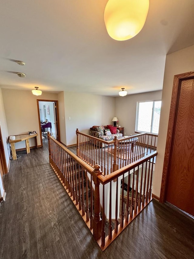 1064 N 129th Infantry Dr, Joliet, IL 60435 - hallway featuring an upstairs landing and wood finished floors