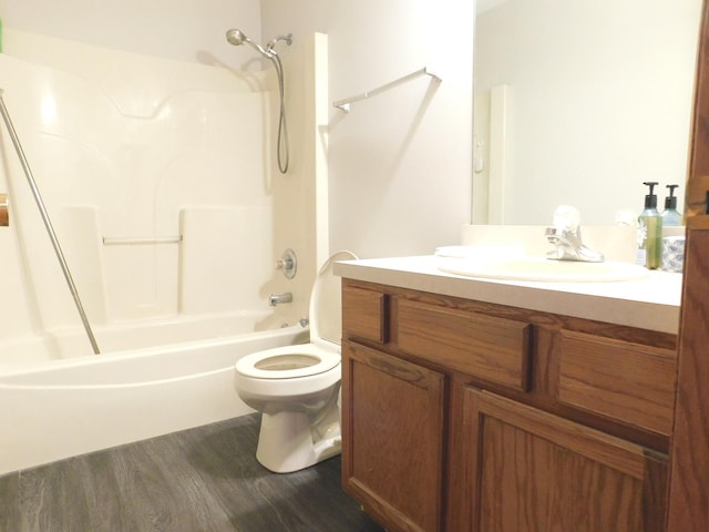 1064 N 129th Infantry Dr, Joliet, IL 60435 - full bath featuring vanity, wood finished floors, toilet, and bathtub / shower combination