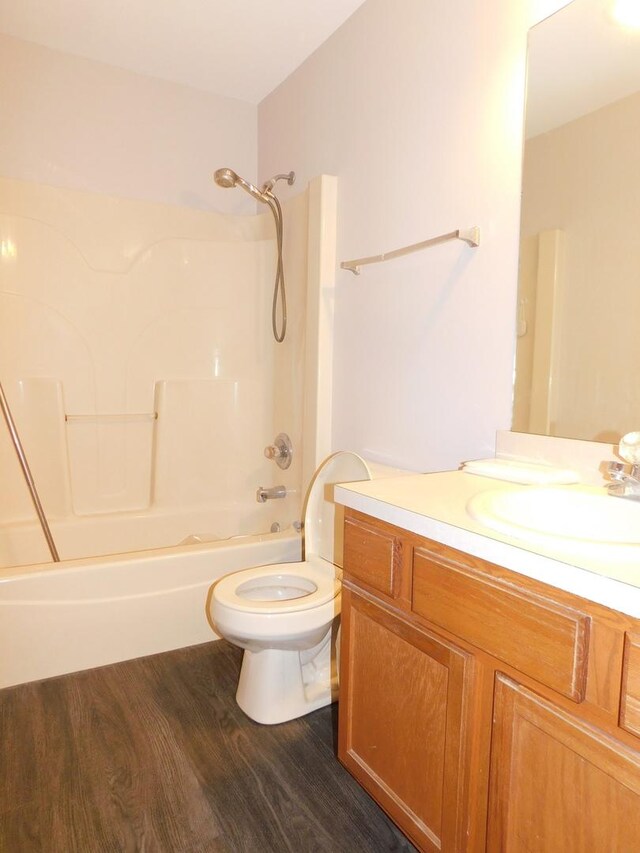 1064 N 129th Infantry Dr, Joliet, IL 60435 - full bathroom with vanity, shower / tub combination, and wood finished floors