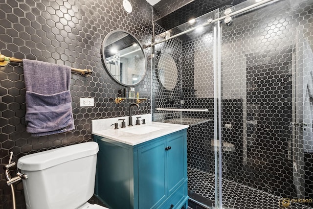 7321 S S Shore Dr Unit 10A, Chicago, IL 60649 - full bath with tile walls, vanity, and a stall shower
