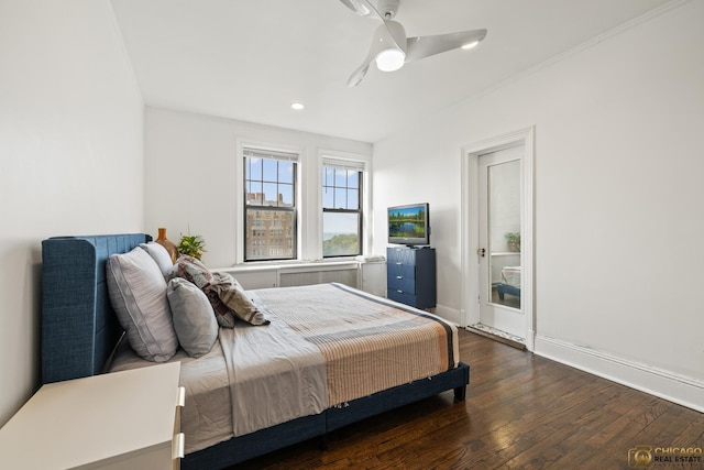 7321 S S Shore Dr Unit 10A, Chicago, IL 60649 - bedroom featuring wood finished floors, recessed lighting, and ceiling fan