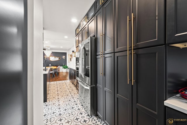 7321 S S Shore Dr Unit 10A, Chicago, IL 60649 - hall with recessed lighting and a chandelier