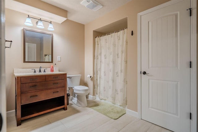 1720 Eide Rd, Bloomington, IL 61704 - full bathroom with vanity, a shower with curtain, and wood finished floors