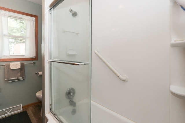 274 Crystal Ave, South Elgin, IL 60177 - full bath with bath / shower combo with glass door and wood finished floors