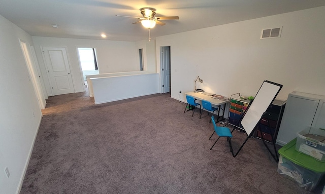 404 Radcliff Ln, South Elgin, IL 60177 - carpeted office space featuring ceiling fan and baseboards