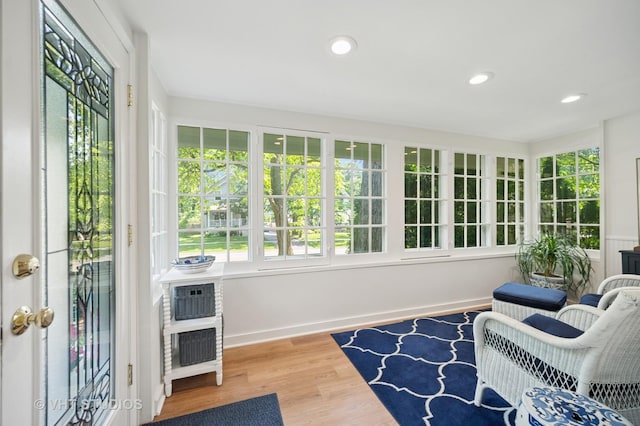 503 Oakdale Ave, Glencoe, IL 60022 - sunroom featuring wood finished floors, french doors, and recessed lighting