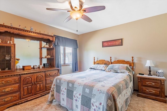 419 Circle Dr, Odell, IL 60460 - bedroom featuring light carpet and ceiling fan