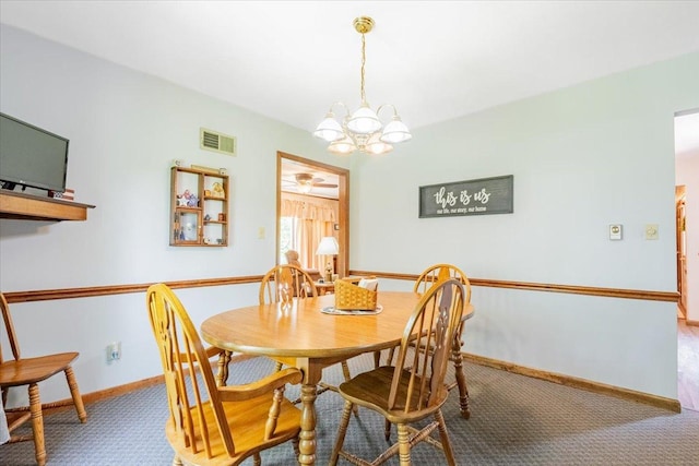 419 Circle Dr, Odell, IL 60460 - dining space with a chandelier and carpet floors