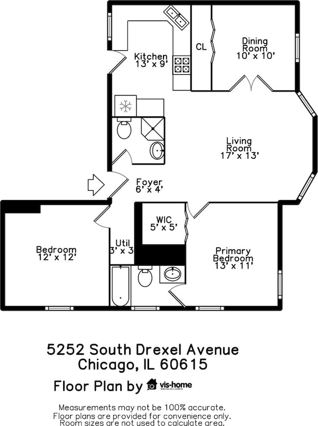 5252 S Drexel Ave Unit 2A, Chicago, IL 60615 - room layout