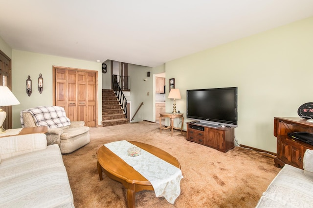 305 Denver Dr, Des Plaines, IL 60018 - living area with stairs and light carpet