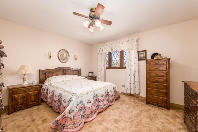 305 Denver Dr, Des Plaines, IL 60018 - bedroom featuring light colored carpet and ceiling fan