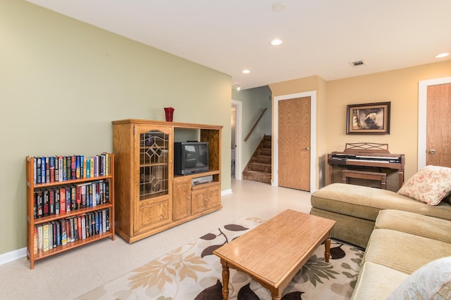 305 Denver Dr, Des Plaines, IL 60018 - living area featuring stairway and recessed lighting