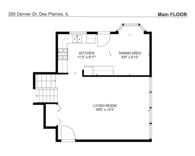 305 Denver Dr, Des Plaines, IL 60018 - view of property floor plan