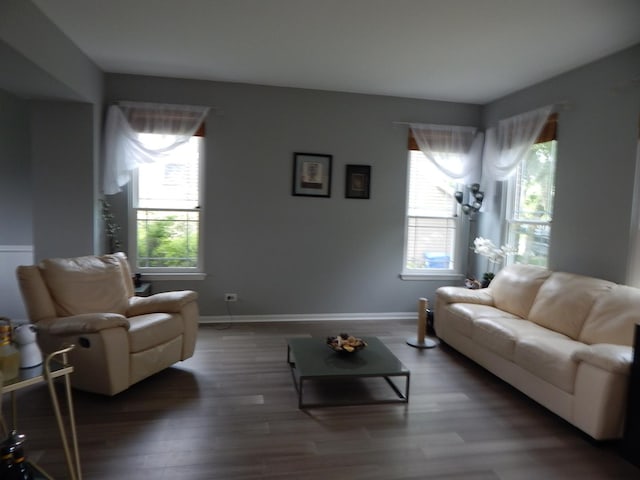 355 Wentworth Ln, Bartlett, IL 60103 - living room featuring plenty of natural light, wood finished floors, and baseboards