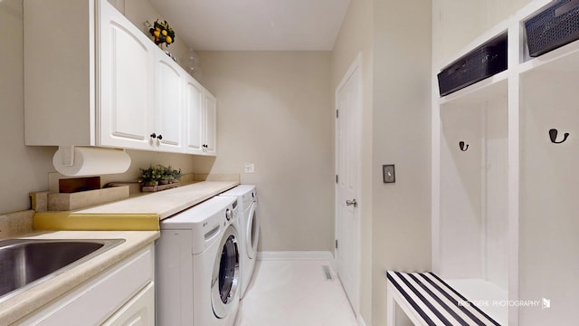 2515 Thurston Ct, Aurora, IL 60502 - laundry room with cabinet space and washing machine and dryer