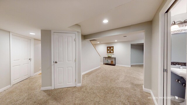 2515 Thurston Ct, Aurora, IL 60502 - hallway with carpet and recessed lighting