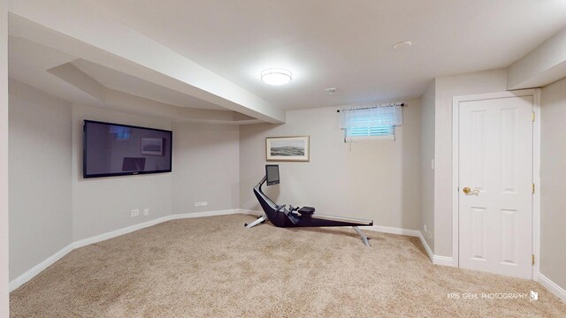 2515 Thurston Ct, Aurora, IL 60502 - workout area featuring carpet floors and baseboards