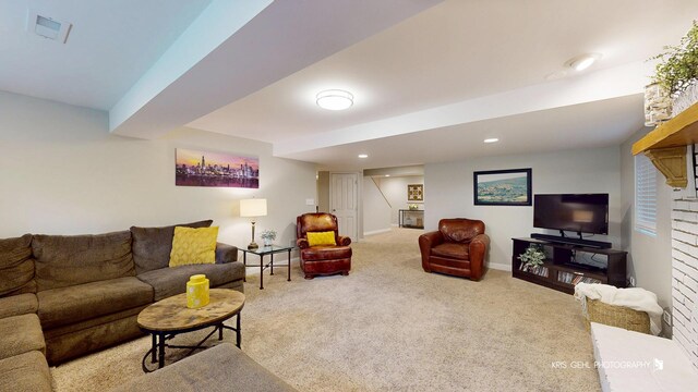 2515 Thurston Ct, Aurora, IL 60502 - carpeted living room with baseboards and recessed lighting
