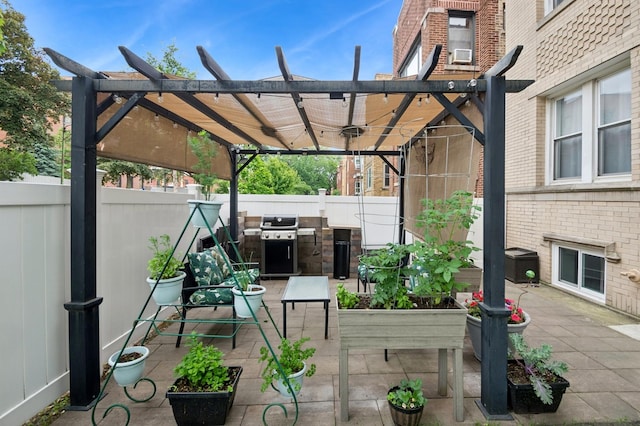 5055 N California Ave Unit 1S, Chicago, IL 60625 - view of patio with a pergola, a grill, and cooling unit