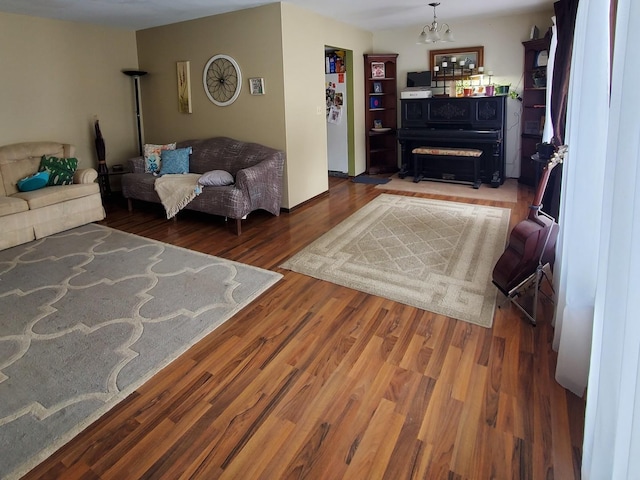 42W490 Kedeka Rd, Sugar Grove, IL 60554 - living area with wood finished floors and a chandelier