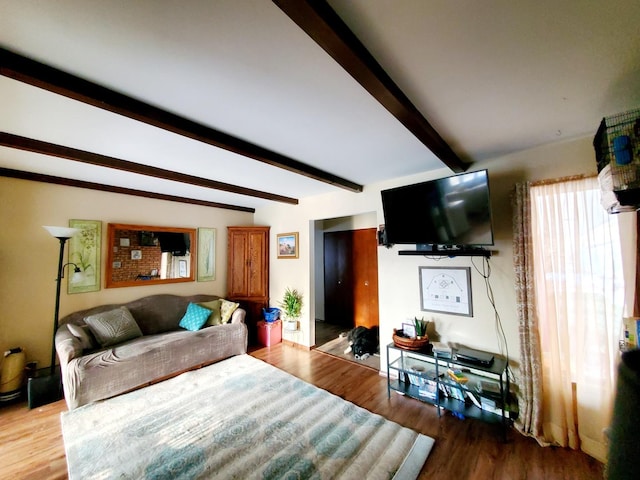 42W490 Kedeka Rd, Sugar Grove, IL 60554 - living area with beam ceiling and wood finished floors