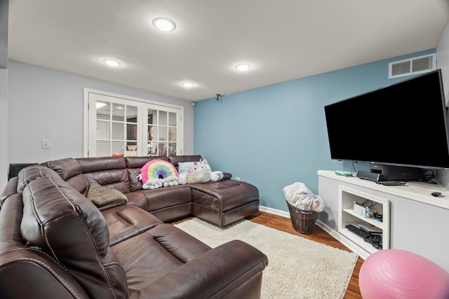 2003 Schumacher Dr, Naperville, IL 60540 - living room featuring wood finished floors, recessed lighting, and french doors